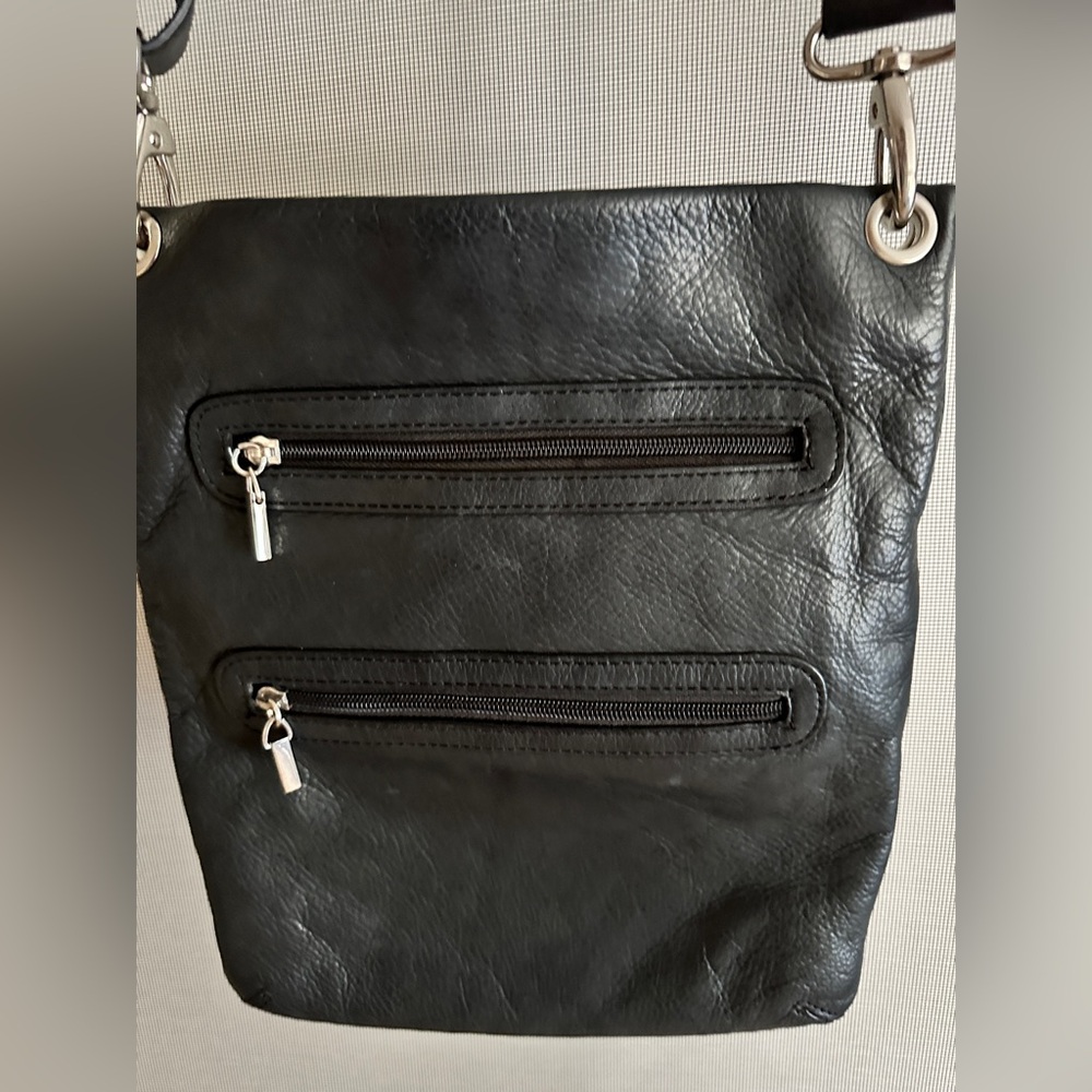 Black Leather Crossbody Bag